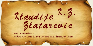Klaudije Zlatarević vizit kartica